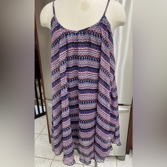 EXPRESS Women’s Babydoll Spaghetti Strap Sun Dress (Size: XS)(Navy Blue) - Picture 3 of 6